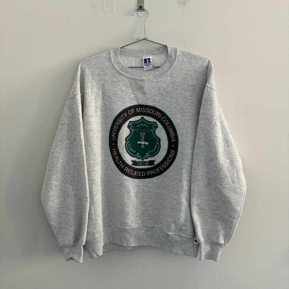 Vintage Russell Athletic University of Missouri Columbia Sweatshirt XL Gray